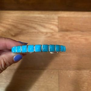 Beautiful Turquoise blue tile cuff bracelet